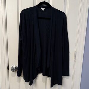 J Jill Navy Open-Front Sweater